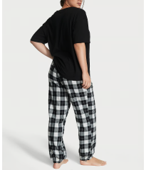 Пижама Flannel Jogger Tee-Jama Set Black & White Check
