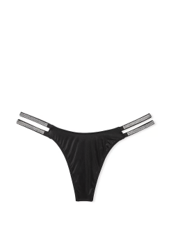 Трусики Double Shine Strap Smooth Thong Panty Black