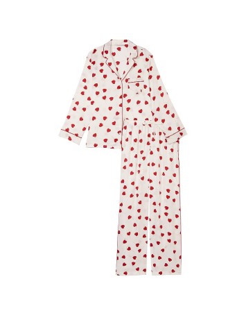 Піжама Satin Long Pajama Set Coconut White Lollipops