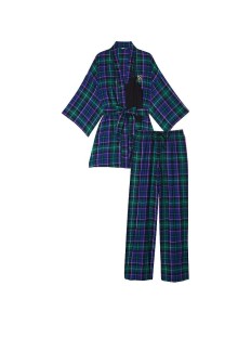 Пижама Flannel 3-Piece Long Pajama Set Plaid