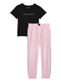 Пижама Short Sleeve T-Shirt Flannel Pyjamas Stripe