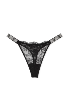 Трусики Shine Strap Lace Thong Panty Black