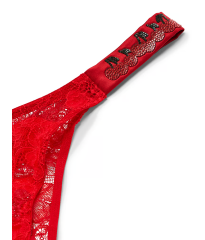 Трусики Crotchless Shine Strap Lace Brazilian Panty Cherry Red