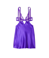 Пеньюар Victoria Secret Lace Satin Cutout Slip Purple