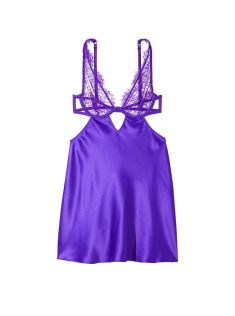 Пеньюар Victoria Secret Lace Satin Cutout Slip Purple