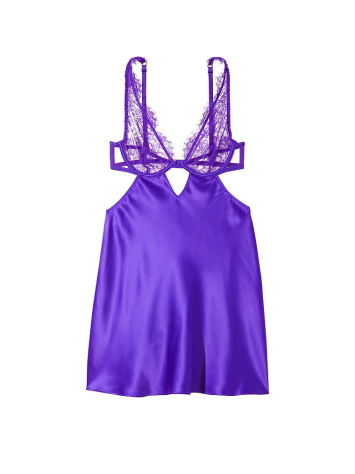 Пеньюар Victoria Secret Lace Satin Cutout Slip Purple