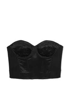 Комплект белья Shine Logo Satin Strapless Corset Bra Set Black