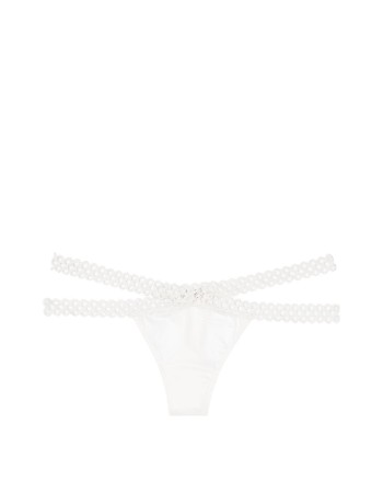 Трусики стрінги Victoria Secret Viry Sexy White Lace Thong panty