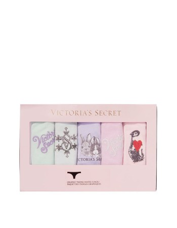 Подарунковий набір Вікторія Сікрет Graphic Thong Pantie 5-pack