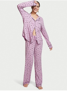 Піжама Victoria's Secret Modal Long Pj Set Black Hearts