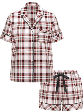 Піжама Flannel Short Pajama Set Colored Plaid
