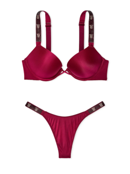 Комплект белья Bombshell Shine Strap Add-2-Cups Push-Up Bra Set Campari Red