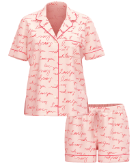 Піжама Modal Soft Short Pajama Set Pink Logo