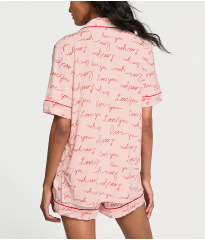 Піжама Modal Soft Short Pajama Set Pink Logo