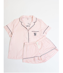 Піжама Pink Iconic Stripe Short Sleeve London Satin Pyjamas