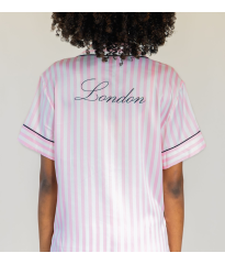 Піжама Pink Iconic Stripe Short Sleeve London Satin Pyjamas