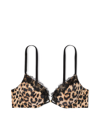 Бюстгальтер Bombshell Add-2-Cups Lace-Trim Push-Up Bra Leopard Print