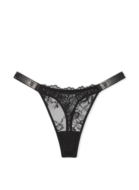 Трусики Scattered Shine Strap Lace Thong Panty Black