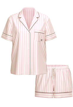 Пижама The Satin Short PJ Set Angel Pink Stripe