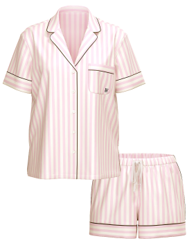 Піжама The Satin Short PJ Set Angel Pink Stripe