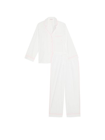 Пижама Heritage Cotton Long Pajama Set Vs White W Pretty Blossom Piping