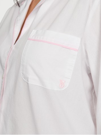 Пижама Heritage Cotton Long Pajama Set Vs White W Pretty Blossom Piping