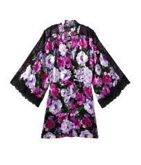 Халат Satin Lace Kimono Floral print Victoria's Secret