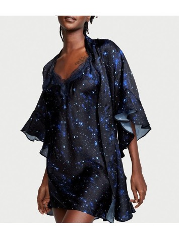 Сатиновий халат Flounce Satin Robe Stars