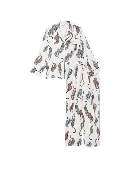 Пижама Victoria’s Secret The Satin Long PJ Set Leopard print
