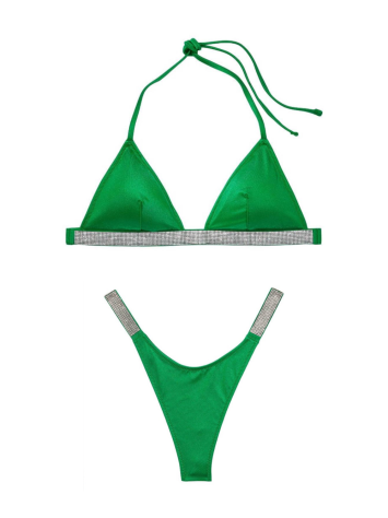 Купальник Shine Strap Triangle Bikini Verdant Green