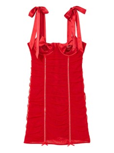 Пеньюар Вікторія Сікрет Luxe Lingerie Strappy Bow Slip Dress