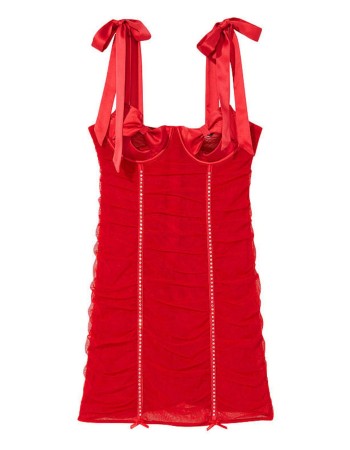 Пеньюар Вікторія Сікрет Luxe Lingerie Strappy Bow Slip Dress