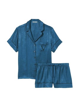 Сатиновая пижама The Satin Short Logo Pj Set logo VS
