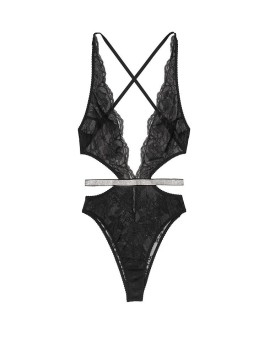 Боди VERY SEXY Black Lace Unlined Strappy Teddy