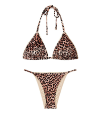 Велюровий купальник Triangle Velvet Bikini Leopard