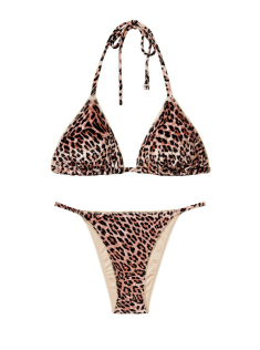 Велюровий купальник Triangle Velvet Bikini Leopard