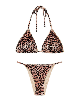 Велюровий купальник Triangle Velvet Bikini Leopard