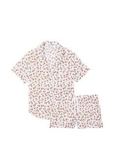 Піжама Cotton Short PJ Set White Strawberry print