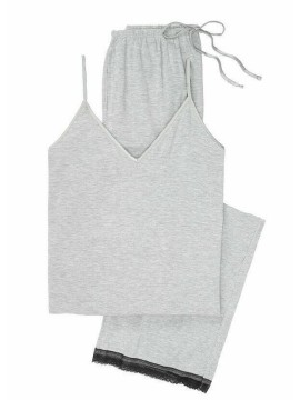Піжама Victoria's Secret Modal Cami Pj Set Lace Inset Medium Heather Grey