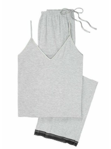 Піжама Victoria's Secret Modal Cami Pj Set Lace Inset Medium Heather Grey
