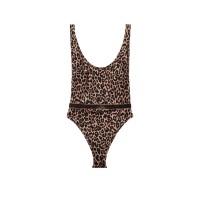 Купальник монокіні леопардовий Shine Strap Plunge One-Piece