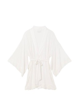 Халат Heavenly by Victoria's Secret White Lace Modal Kimono