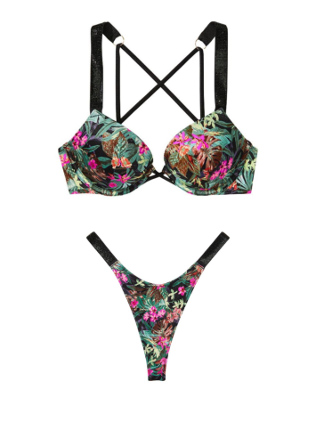 Купальник з подвійним пушапом Shine Strap SWIM Palm print