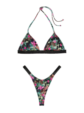 Купальник Triangle Shine Strap Swim Top Thong bottom Palm
