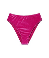 Велюровий купальник Triangle Velvet Fuchsia High-rise bikini bottom