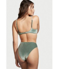Купальник велюровый Triangle Velvet Cadette Green High-rise bikini bottom
