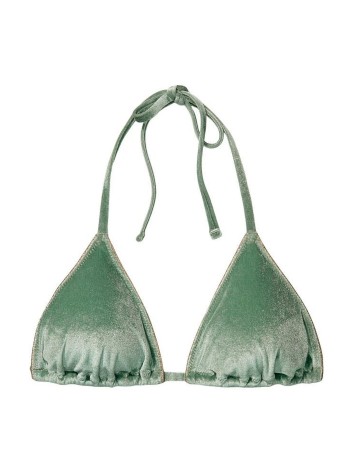 Велюровий купальник Triangle Velvet Cadette Green High-rise bikini bottom