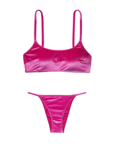 Велюровий купальник Scoop Swim Top Velvet Fuchsia Bikini