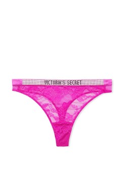 Трусики Shine Strap Lace High-Leg Thong Panty Very Fuschia