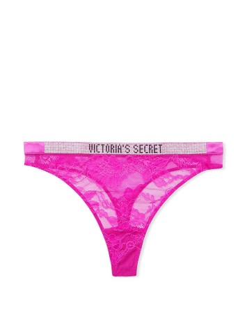 Трусики Shine Strap Lace High-Leg Thong Panty Very Fuschia